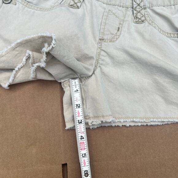 Y2K Khaki Overalls Shorts Utility Cargo NOBO No Boundaries Tan - Size 9 Juniors - Picture 11 of 11